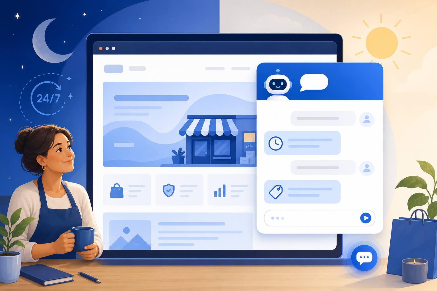Assistant intelligent qui répond sur un site web