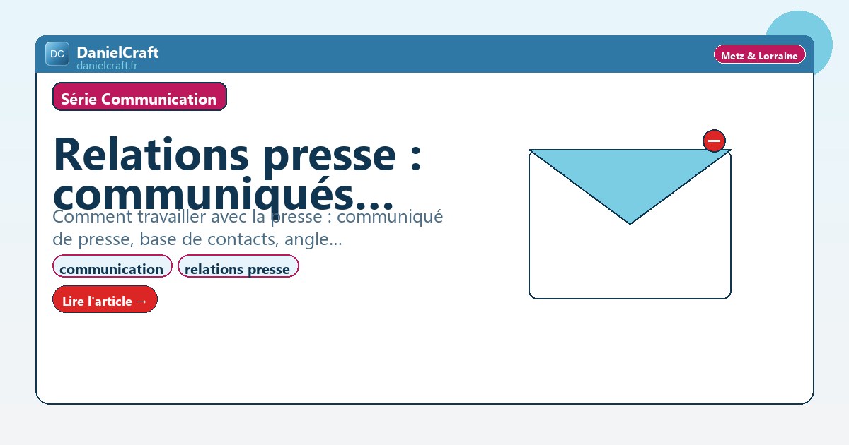 Relations presse : communiqués, contacts médias et visibilité
