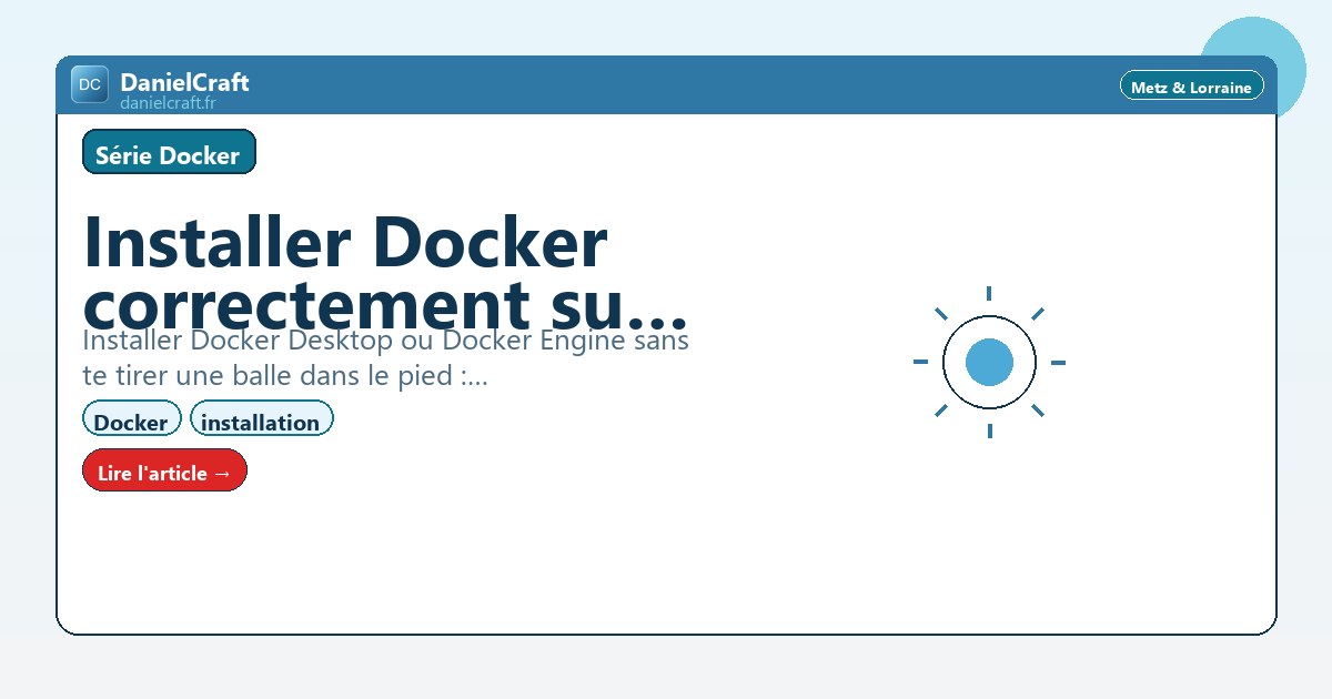 Installer Docker correctement sur ta machine de dev