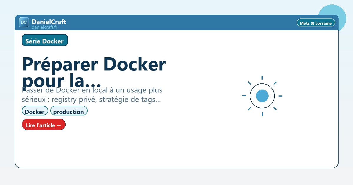 Préparer Docker pour la production : registry, tags et sécurité