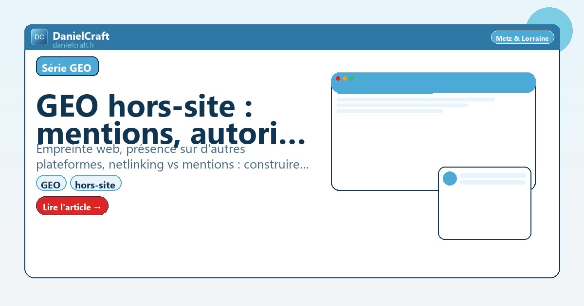 GEO hors-site : mentions, autorité et empreinte web