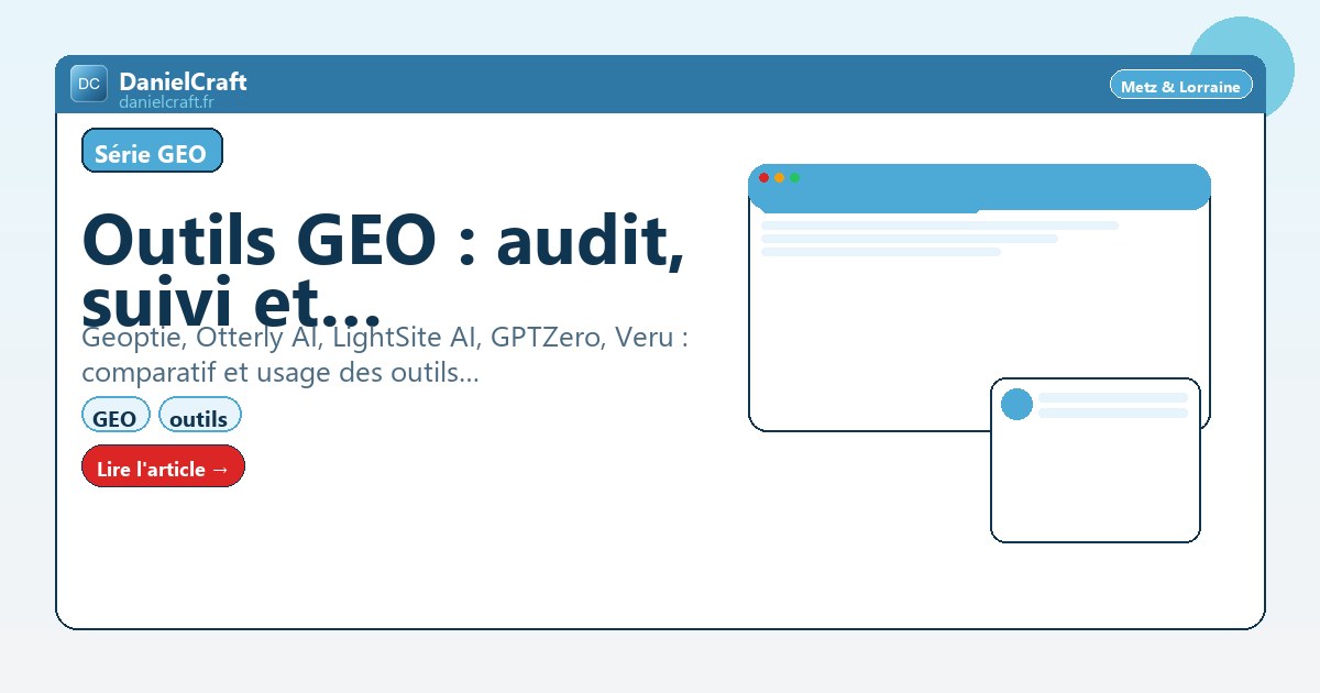 Outils GEO : audit, suivi et vérification des citations IA