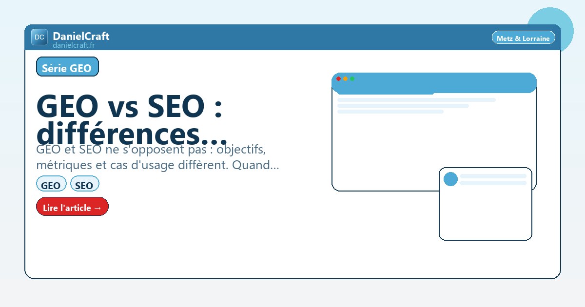 GEO vs SEO : différences, métriques et complémentarité