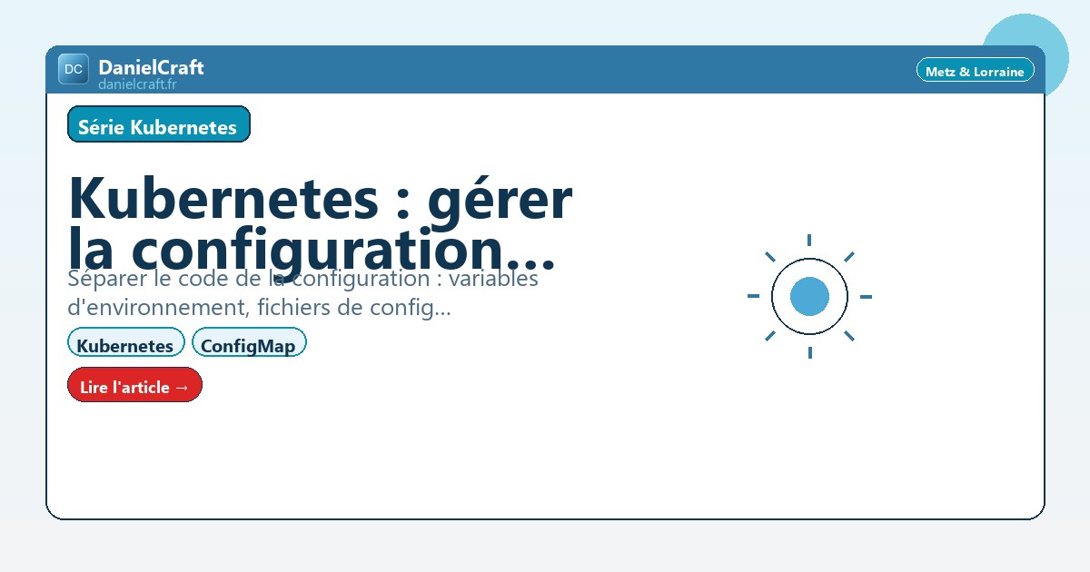 Kubernetes : gérer la configuration avec ConfigMaps et Secrets