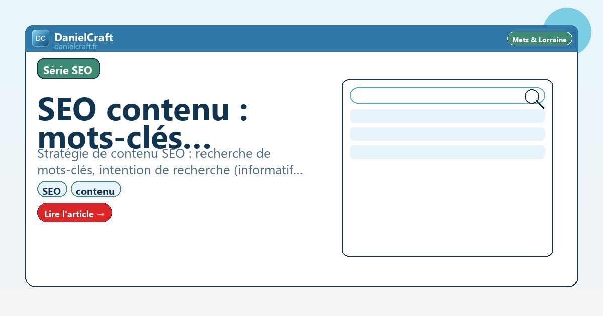 SEO contenu : mots-clés, intention de recherche et rédaction