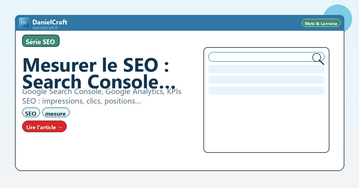 Mesurer le SEO : Search Console, Analytics et KPIs