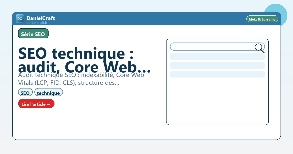 SEO technique : audit, Core Web Vitals et indexation