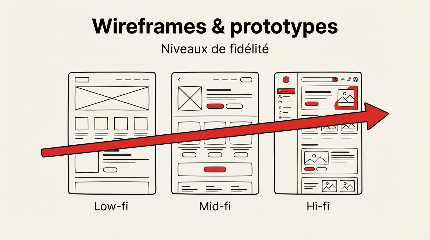 Wireframes & prototypage : choisir le bon niveau de fidélité